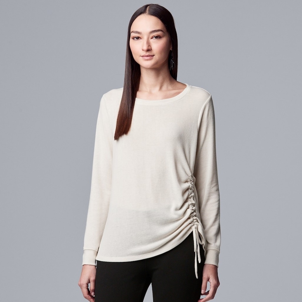 Simply Vera Vera Wang side ruched top size L